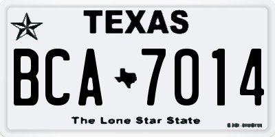 TX license plate BCA7014