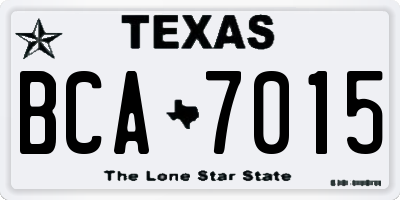 TX license plate BCA7015