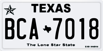 TX license plate BCA7018