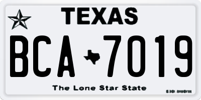 TX license plate BCA7019