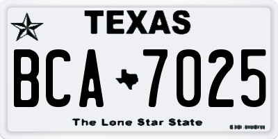 TX license plate BCA7025