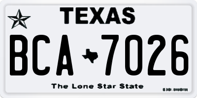 TX license plate BCA7026