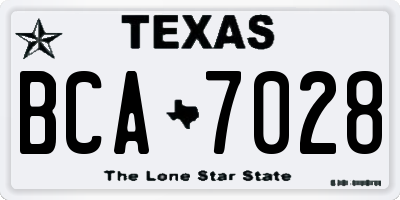 TX license plate BCA7028