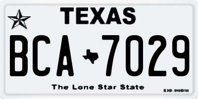 TX license plate BCA7029