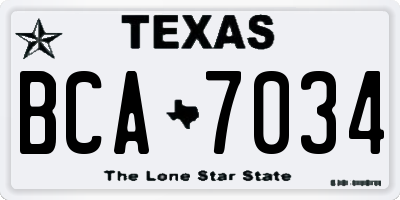 TX license plate BCA7034