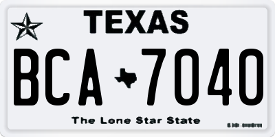 TX license plate BCA7040