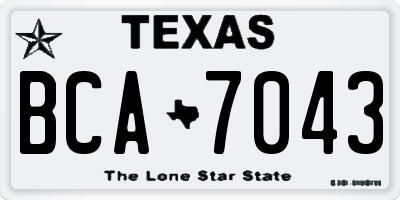 TX license plate BCA7043