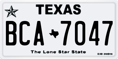TX license plate BCA7047