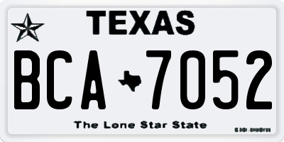 TX license plate BCA7052