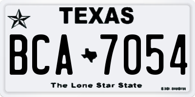 TX license plate BCA7054