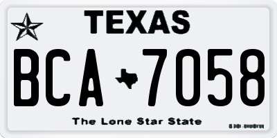 TX license plate BCA7058