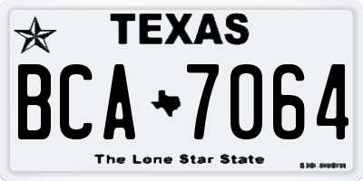 TX license plate BCA7064