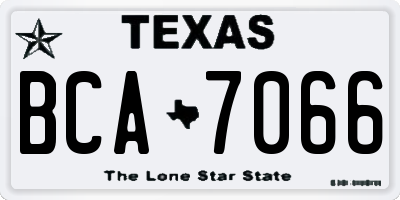 TX license plate BCA7066