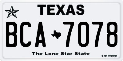 TX license plate BCA7078