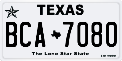 TX license plate BCA7080