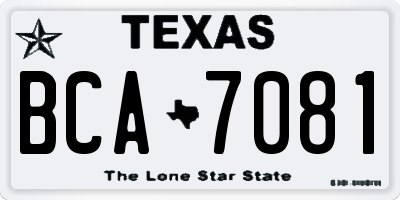 TX license plate BCA7081