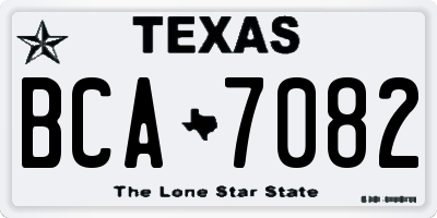 TX license plate BCA7082