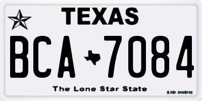 TX license plate BCA7084