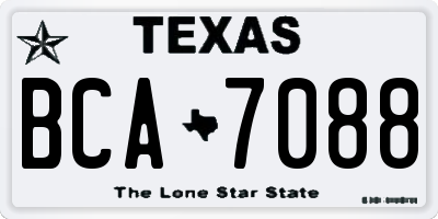 TX license plate BCA7088