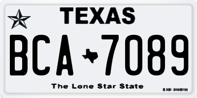 TX license plate BCA7089