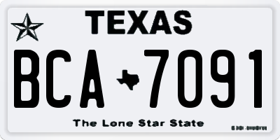 TX license plate BCA7091