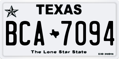TX license plate BCA7094
