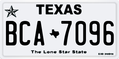 TX license plate BCA7096