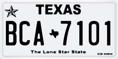 TX license plate BCA7101
