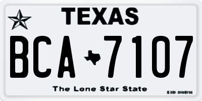 TX license plate BCA7107