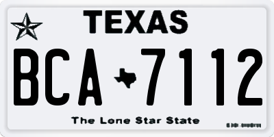 TX license plate BCA7112