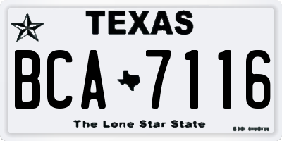 TX license plate BCA7116