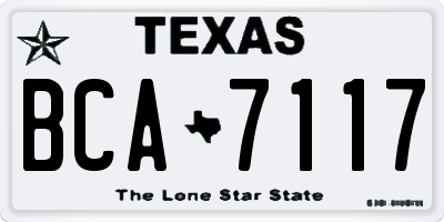 TX license plate BCA7117