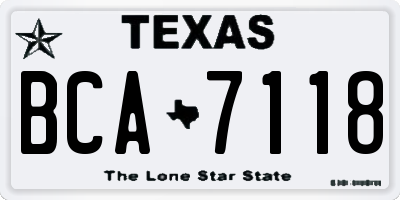 TX license plate BCA7118