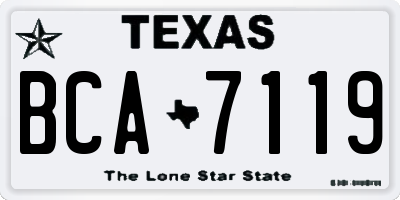 TX license plate BCA7119