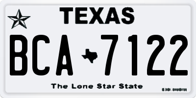 TX license plate BCA7122