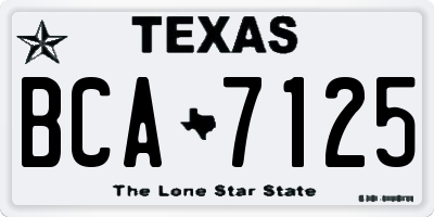 TX license plate BCA7125