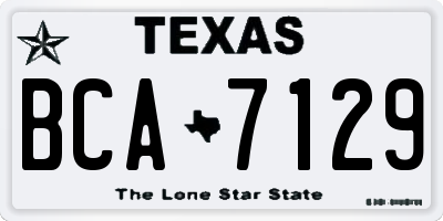 TX license plate BCA7129