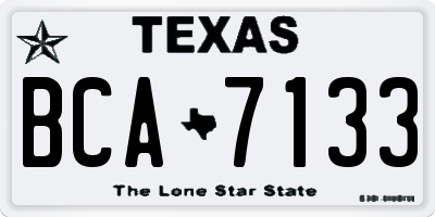TX license plate BCA7133