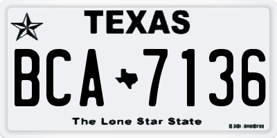 TX license plate BCA7136