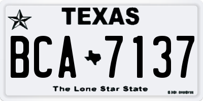 TX license plate BCA7137