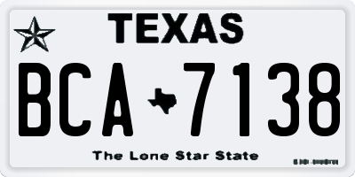TX license plate BCA7138