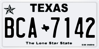 TX license plate BCA7142