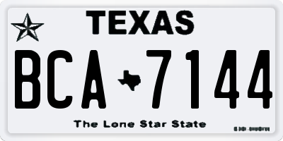 TX license plate BCA7144