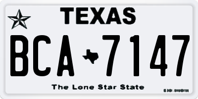 TX license plate BCA7147