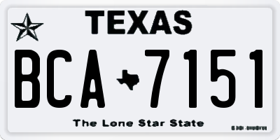 TX license plate BCA7151