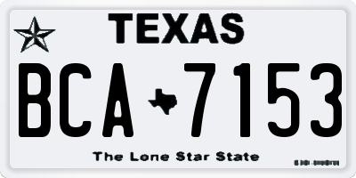TX license plate BCA7153