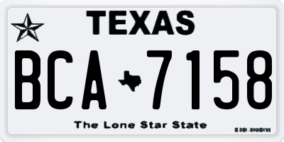 TX license plate BCA7158