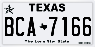 TX license plate BCA7166