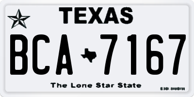 TX license plate BCA7167