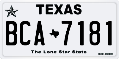 TX license plate BCA7181